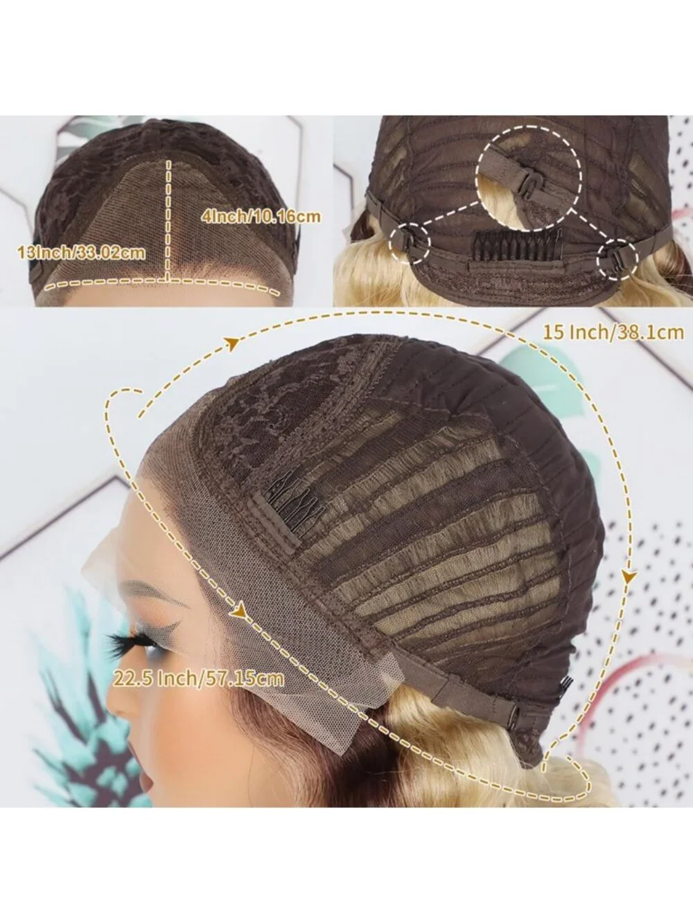 Long Brown Blonde Kinky Curly Lace Front Wig - Heat Resistant, Soft, Glueless